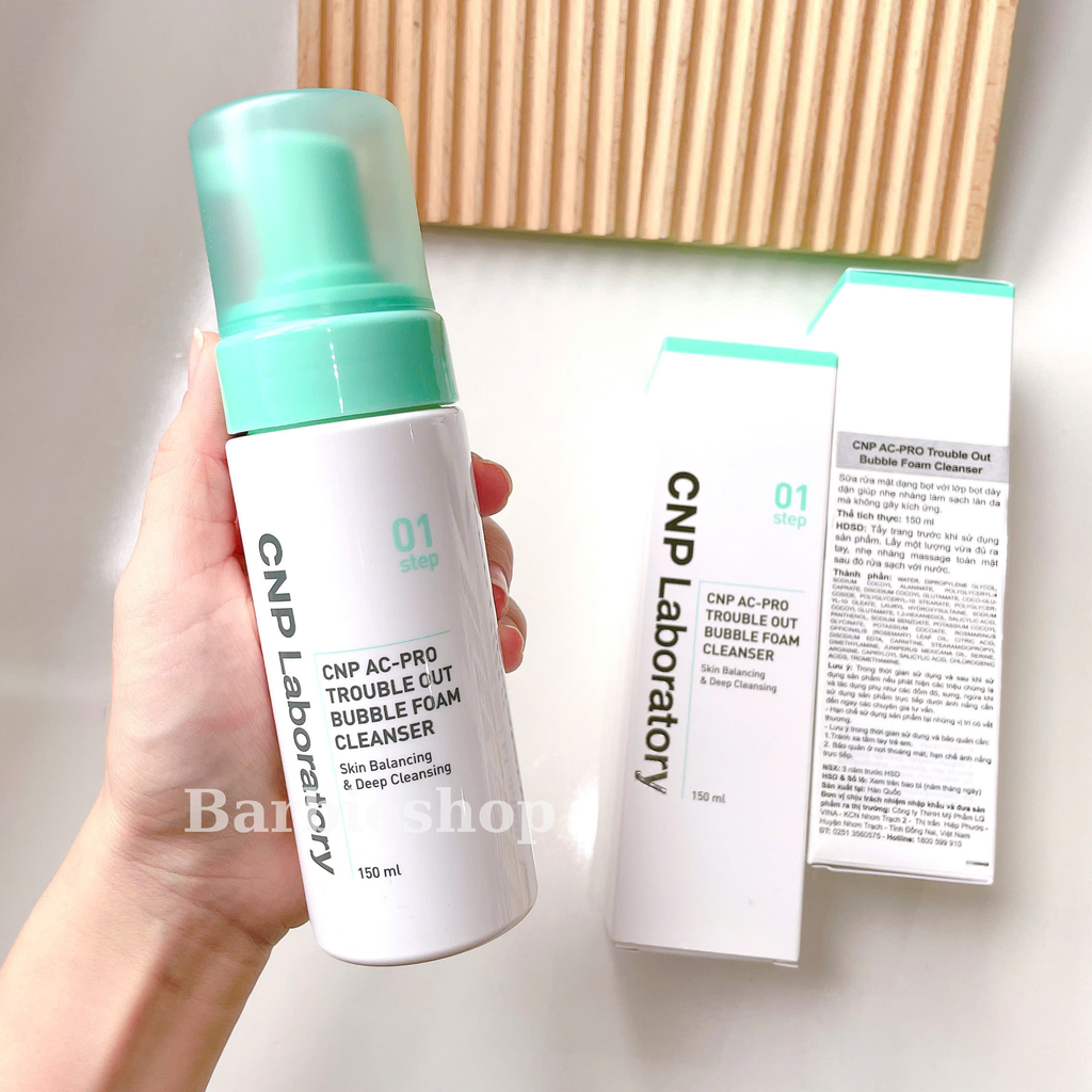 [TEM LG] Sữa Rửa Mặt CNP Ac-Pro Bubble Foam Cleanser 150ml Cho Da Mụn Nhạy Cảm Làm Sạch Sâu Bã Nhờn