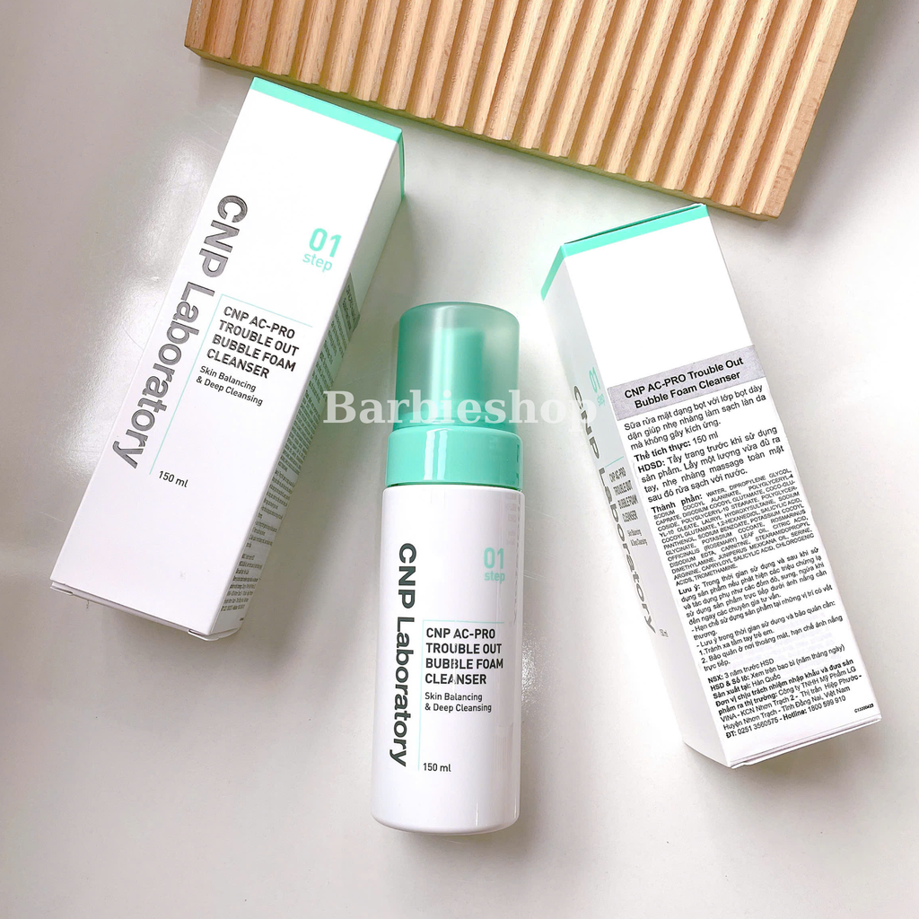 [TEM LG] Sữa Rửa Mặt CNP Ac-Pro Bubble Foam Cleanser 150ml Cho Da Mụn Nhạy Cảm Làm Sạch Sâu Bã Nhờn