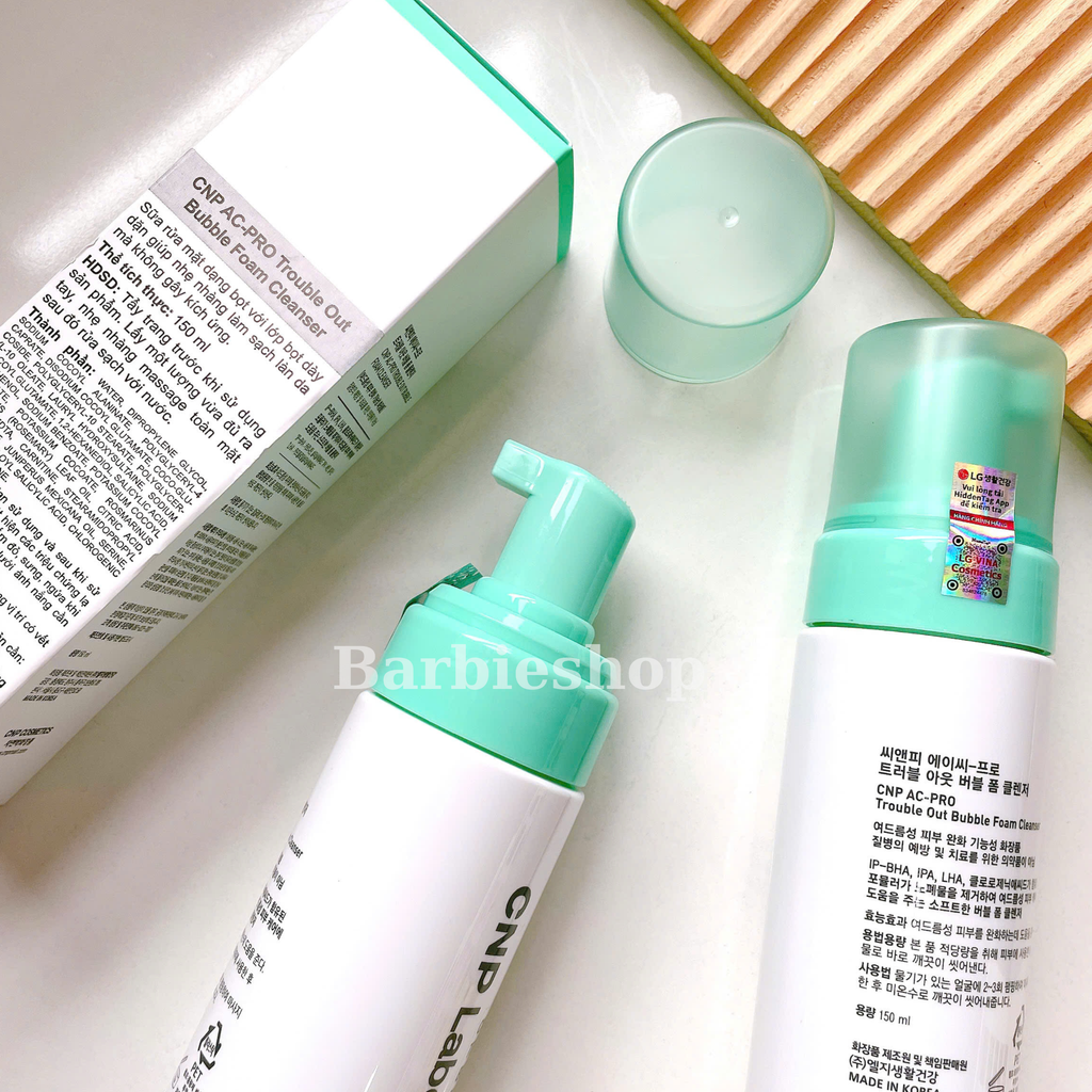 [TEM LG] Sữa Rửa Mặt CNP Ac-Pro Bubble Foam Cleanser 150ml Cho Da Mụn Nhạy Cảm Làm Sạch Sâu Bã Nhờn