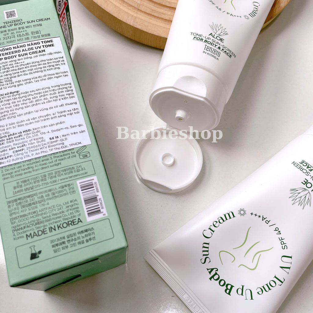 Kem chống nắng toàn thân Tenzero Aloe UV Tone-Up 150g (SPF 46 / PA + + +)