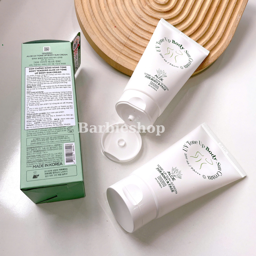 Kem chống nắng toàn thân Tenzero Aloe UV Tone-Up 150g (SPF 46 / PA + + +)