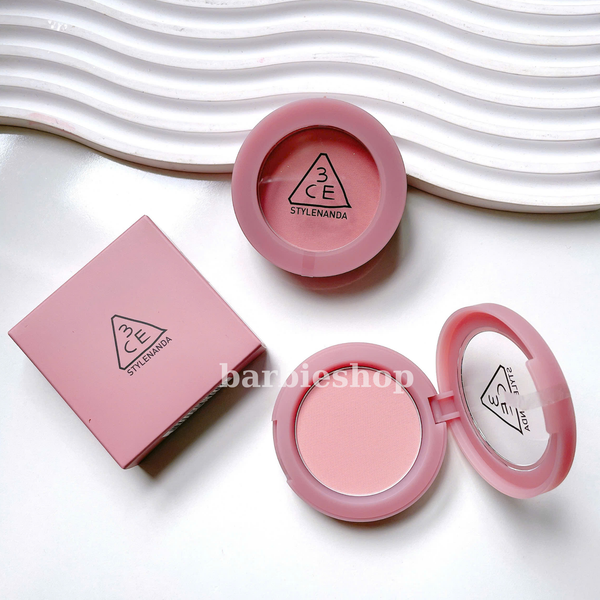 Má Hồng 3CE Face Blush Đủ Màu Hộp Tròn - Nude Peach, Mono Pink, Rose Beige, Full Of Charm, Soft Salmon, Peach Splash, Pure Cake, City Mauve, Delectable, Kinda Shy