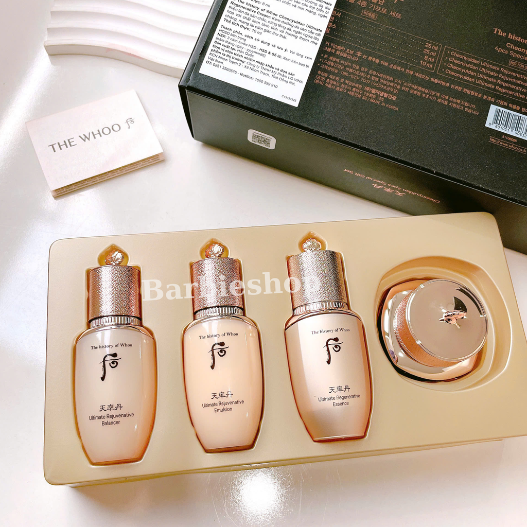 [Hàng CTY] Bộ Dưỡng Trắng Da, Ngăn Ngừa Lão Hoá The History of Whoo Cheonyuldan Ultimate Regenerating Gift Set 4 Món