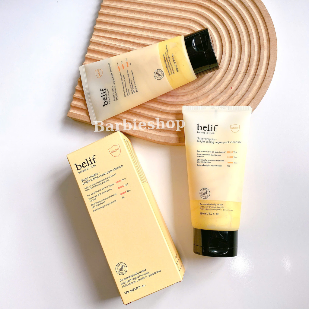 [ Tem LG ] Sữa Rửa Mặt Belif Super Knights - Pore Firming - Hy-Soothing Vegan Pack Cleanser 150ml
