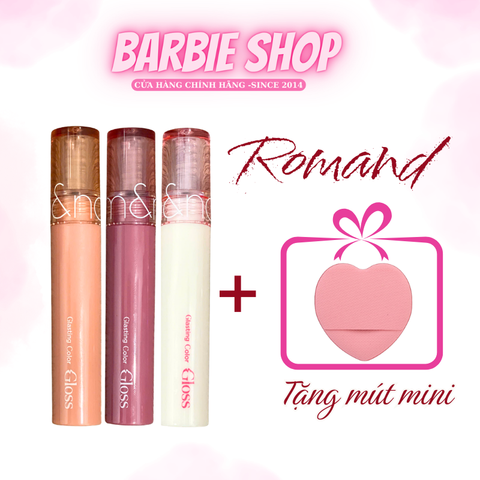 Son Tint Bóng Romand Glasting Water Gloss + Color Gloss 4g (tặng 1 mút mini)