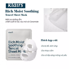 Mặt Nạ Klairs Rich Moist Soothing Tencel / Midnight Blue Calming Sheet Mask 25ml
