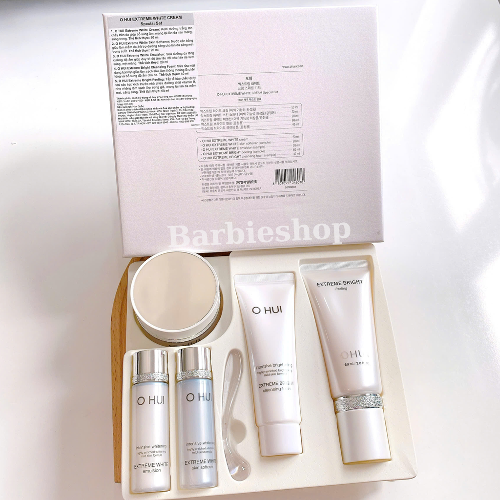 Set Dưỡng Trắng Da Ohui Extreme White MelaToning Dark Spot Ampoule Essence - Cream 2pcs Special Set