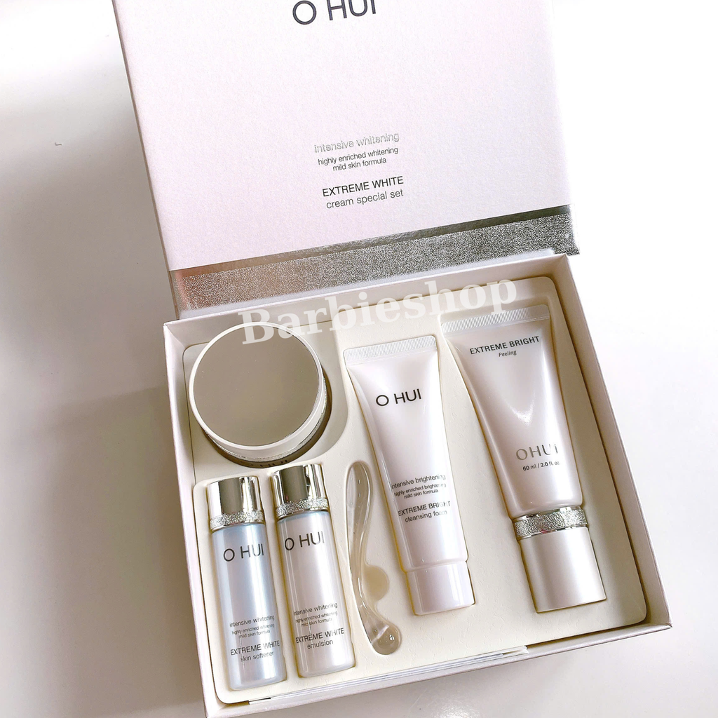 Set Dưỡng Trắng Da Ohui Extreme White MelaToning Dark Spot Ampoule Essence - Cream 2pcs Special Set