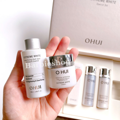 Set Dưỡng Trắng Da Ohui Extreme White MelaToning Dark Spot Ampoule Essence - Cream 2pcs Special Set