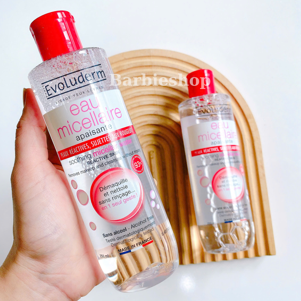 Nước Tẩy Trang Evoluderm Eau Micellaire 250ml - 500ml ( Hồng , Xanh Lá, Đỏ )