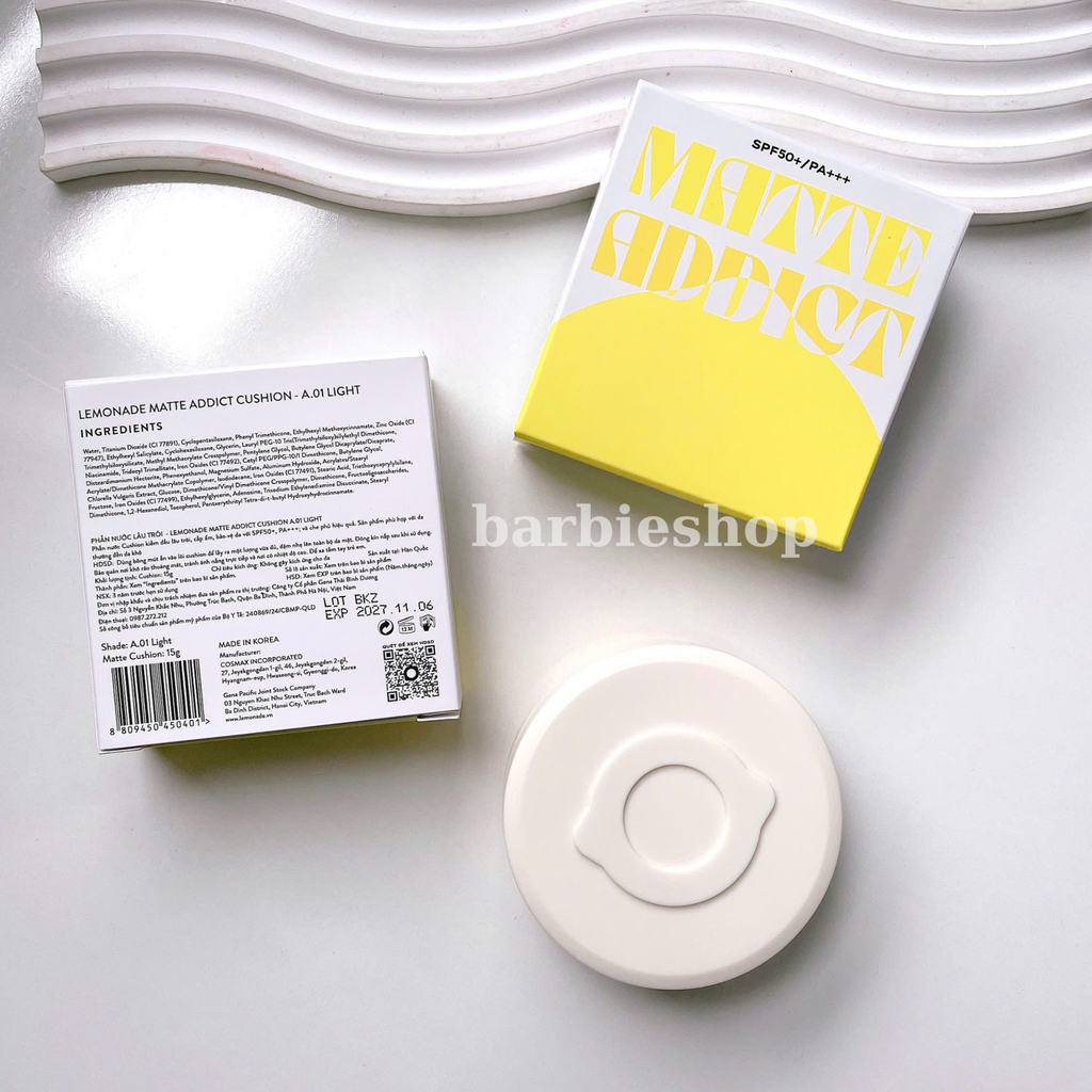 Phấn Nước Lemonade Supermatte Cushion / SuperMatte No Makeup / Matte Addict Cushion 15g