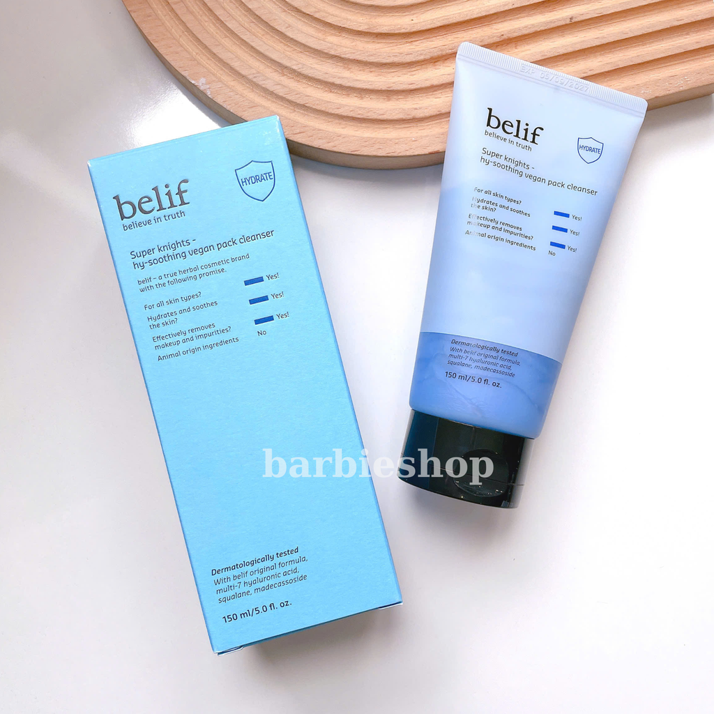[ Tem LG ] Sữa Rửa Mặt Belif Super Knights - Pore Firming - Hy-Soothing Vegan Pack Cleanser 150ml