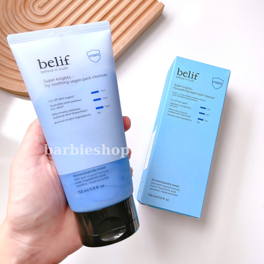 [ Tem LG ] Sữa Rửa Mặt Belif Super Knights - Pore Firming - Hy-Soothing Vegan Pack Cleanser 150ml