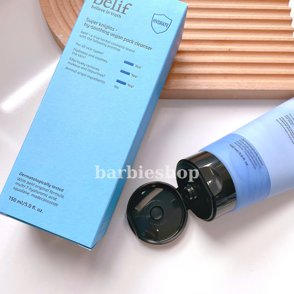 [ Tem LG ] Sữa Rửa Mặt Belif Super Knights - Pore Firming - Hy-Soothing Vegan Pack Cleanser 150ml