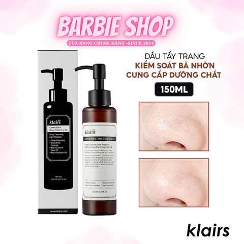 Dầu Tẩy Trang Và Dưỡng Ẩm Klairs Gentle Black Deep Cleansing Oil 150ml