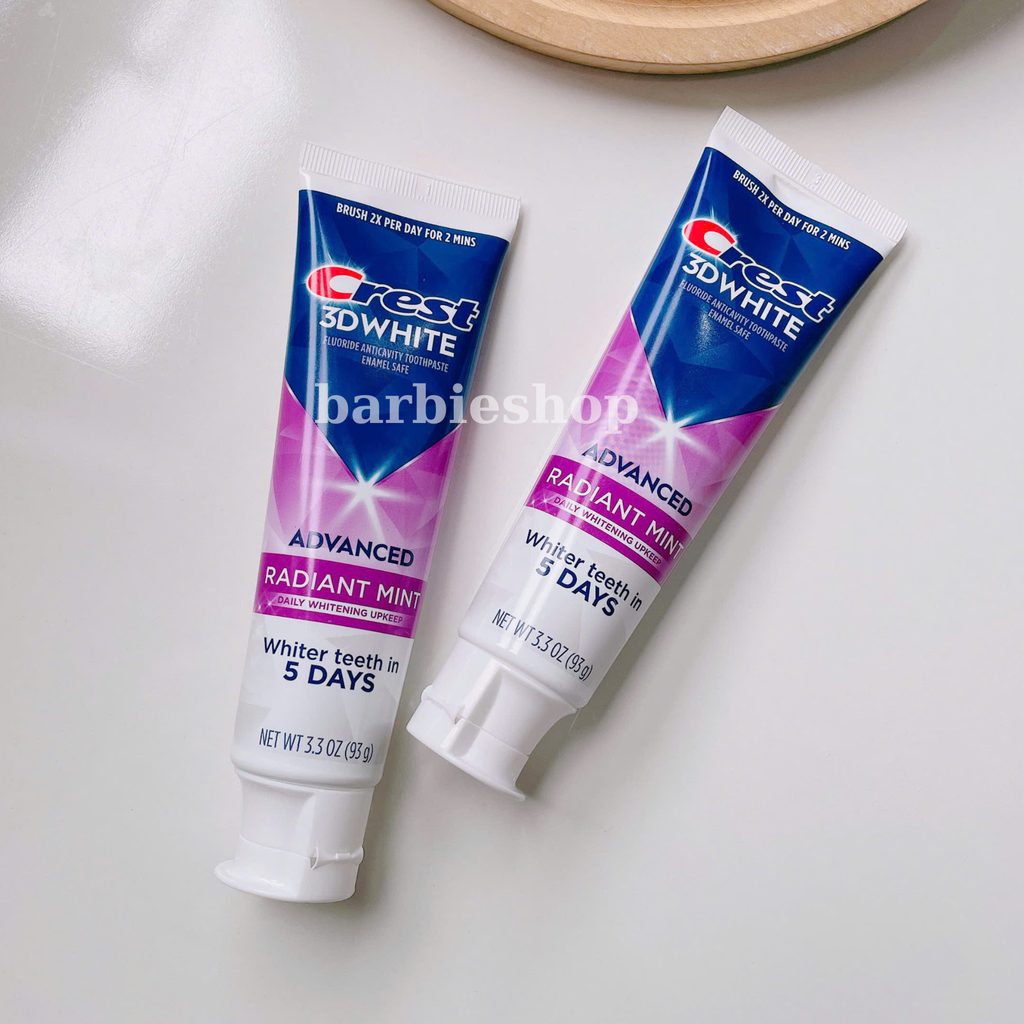 Kem Đánh Răng Trắng Răng Hiệu Quả CREST 3D White Advanced Triple Whitening & Ultra Vivid Mint 135G 147G 153G