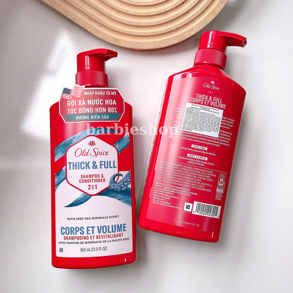 Dầu Gội Xả Old Spice 2IN1 Shampoo and Conditioner 650ml