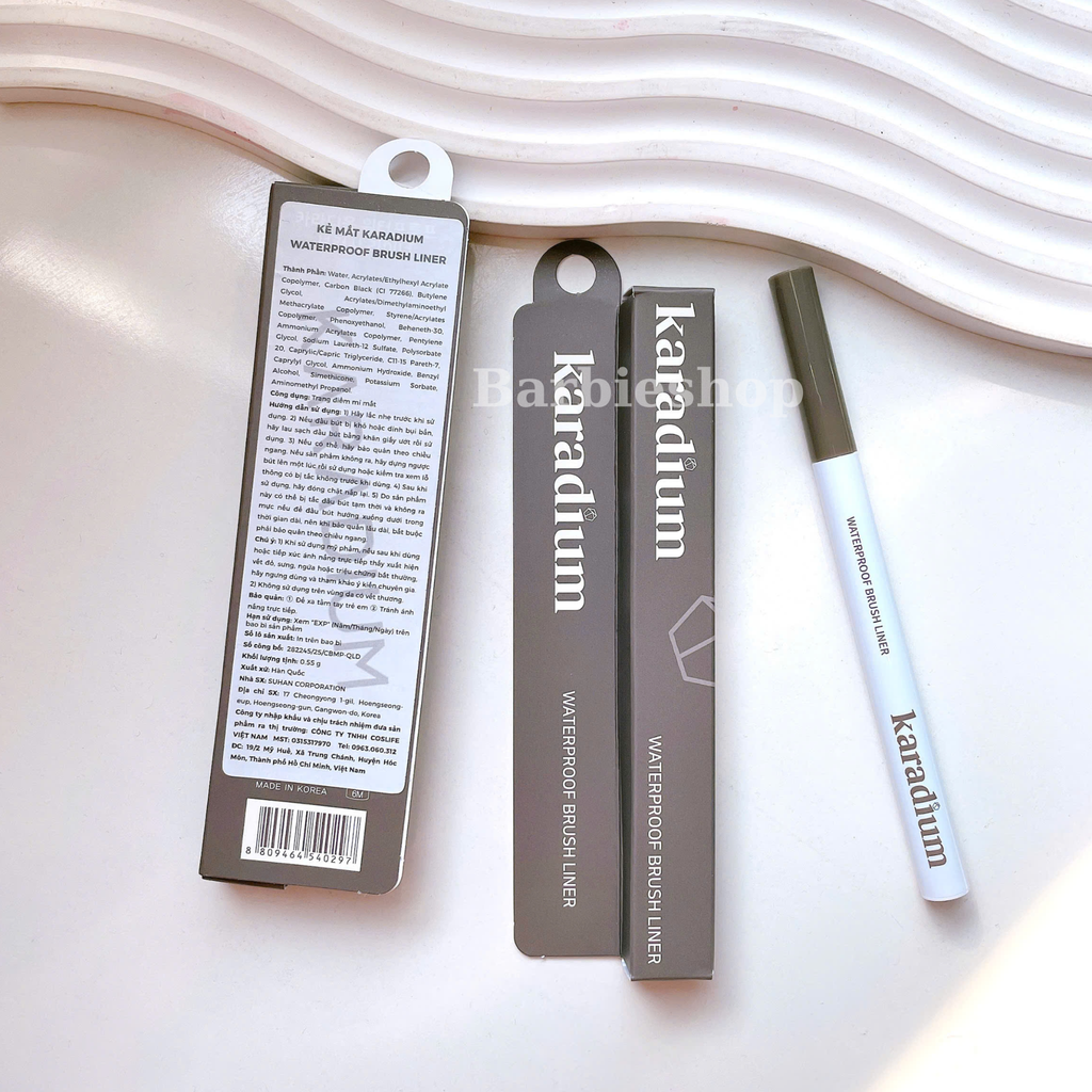 Kẻ Mắt Karadium Waterproof Brush Liner Black