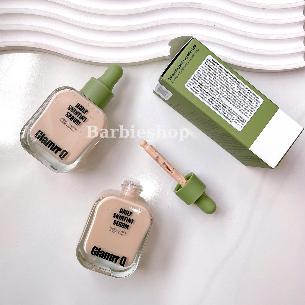 Kem Nền Serum Căng Bóng Glamrr Q Daily SkinTint Serum Vegan Foundation SPF50+/PA++++