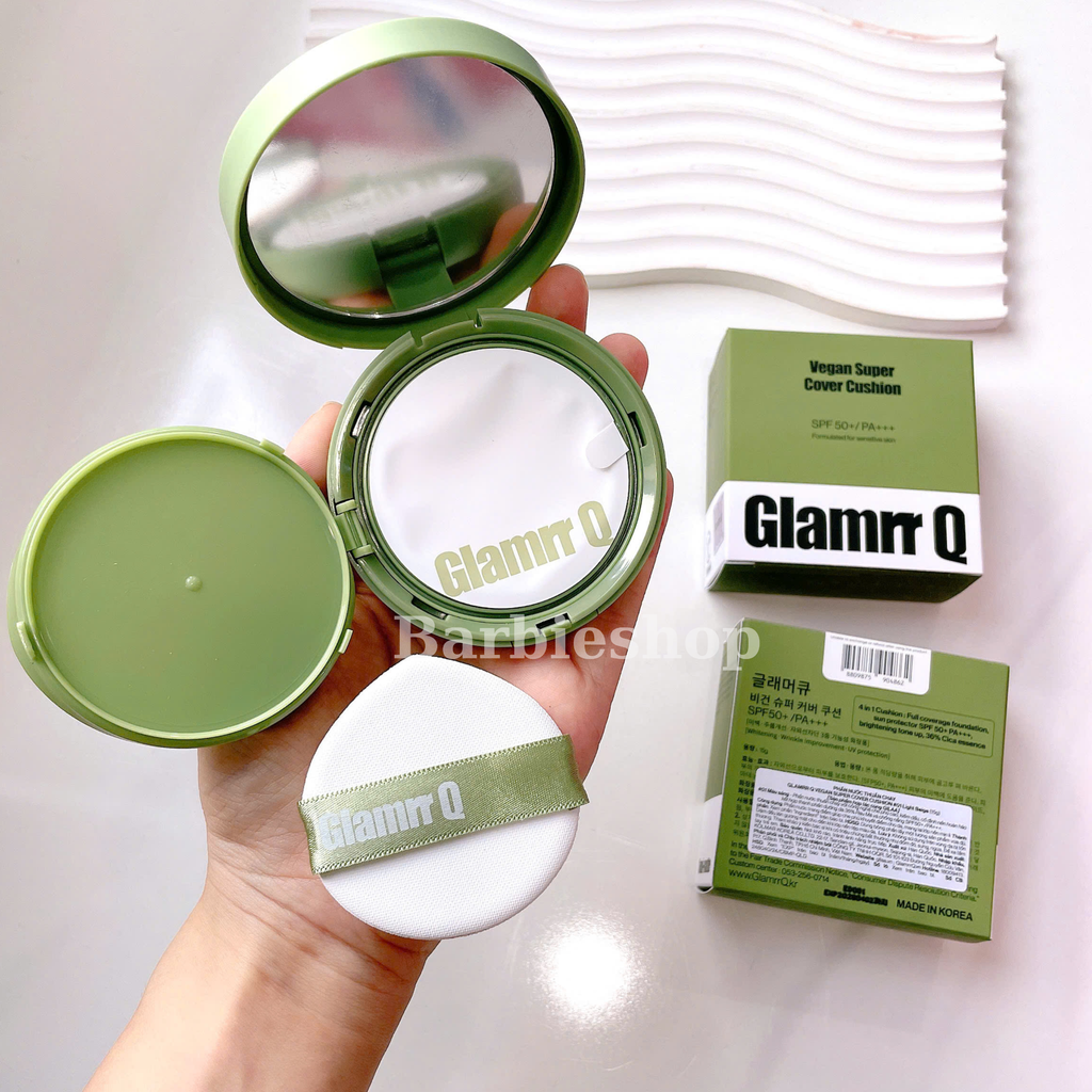 Phấn Nước GLAMRR GLOW/ DD/ COVER Q Vegan Super Cover Cushion SPF50+/PA+++