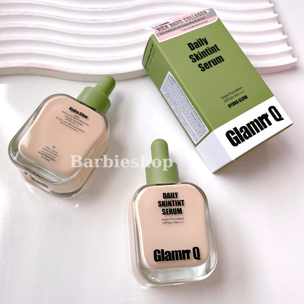 Kem Nền Serum Căng Bóng Glamrr Q Daily SkinTint Serum Vegan Foundation SPF50+/PA++++