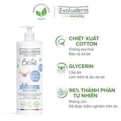 Gel Tắm Gội Cho Bé Evoluderm Chiết Xuất Cotton 500ml