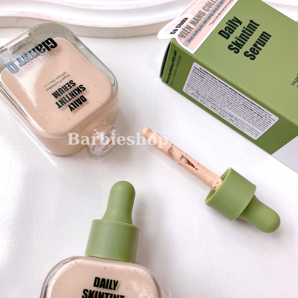 Kem Nền Serum Căng Bóng Glamrr Q Daily SkinTint Serum Vegan Foundation SPF50+/PA++++