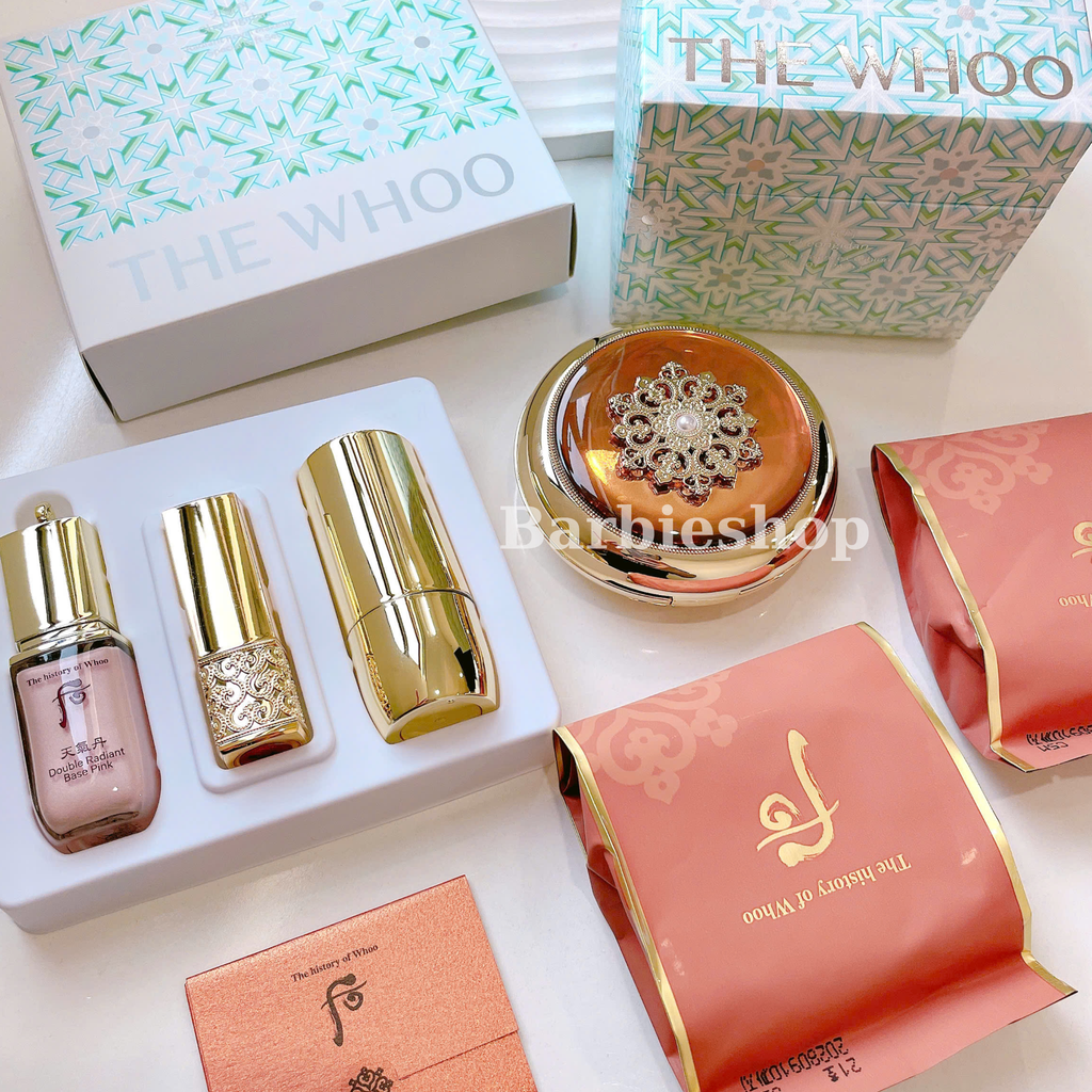 [Kèm Lõi và Cọ ] Set Phấn Nước Tái Sinh Whoo Cheongidan Radiant Essence Cushion SPF50+/PA+++ 15gx2 [ Tem LG ]