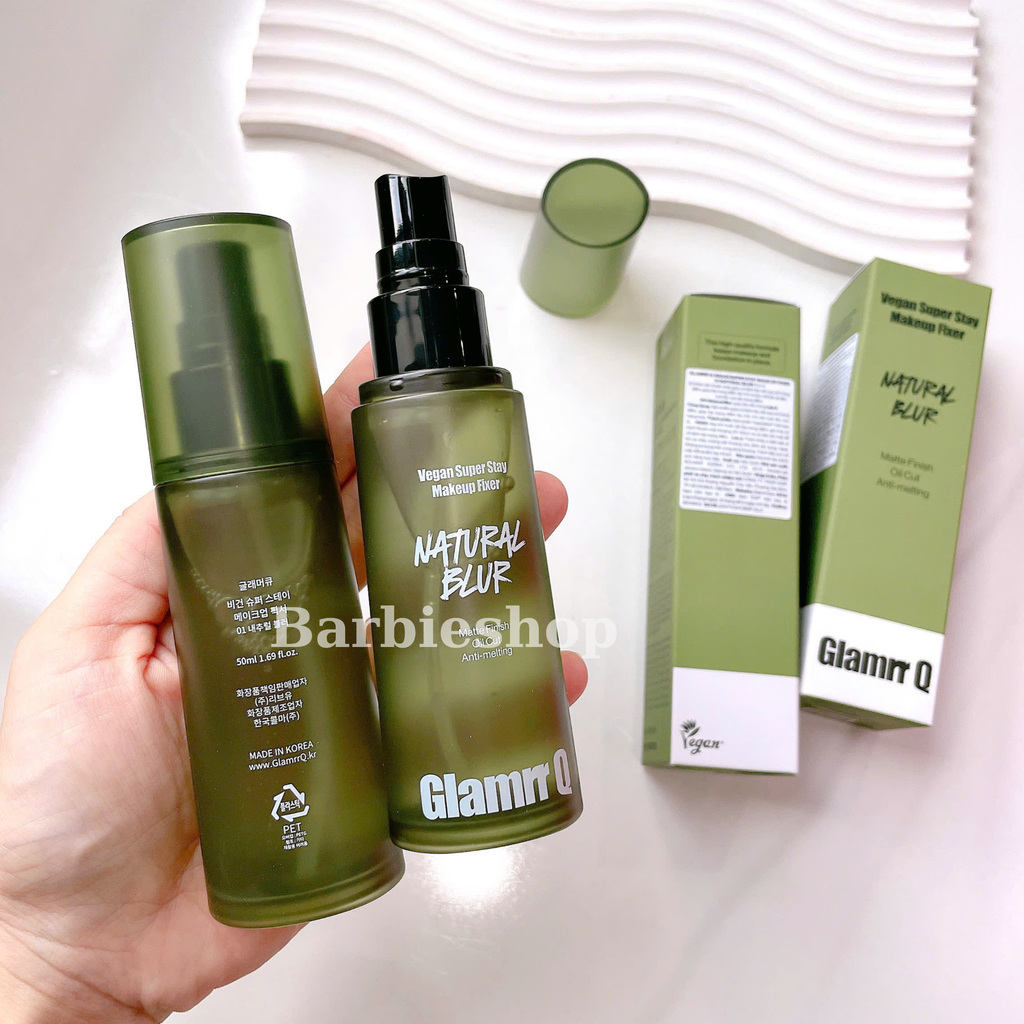 Xịt Khóa Nền Glamrr Q Vegan Super Stay Makeup Fixer 50ml-130m