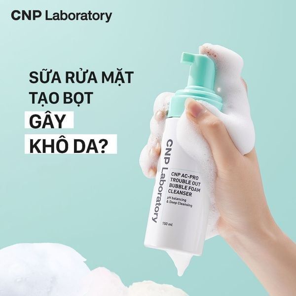 [TEM LG] Sữa Rửa Mặt CNP Ac-Pro Bubble Foam Cleanser 150ml Cho Da Mụn Nhạy Cảm Làm Sạch Sâu Bã Nhờn