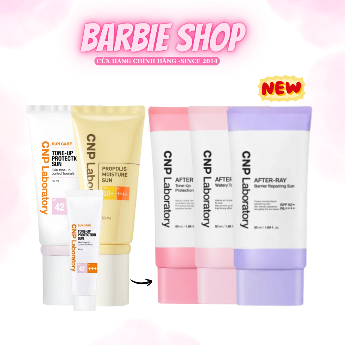 Tem LG Kem Chống Nắng CNP Tone-Up Protection / Propolis Moisture Sun 31ml - 50ml