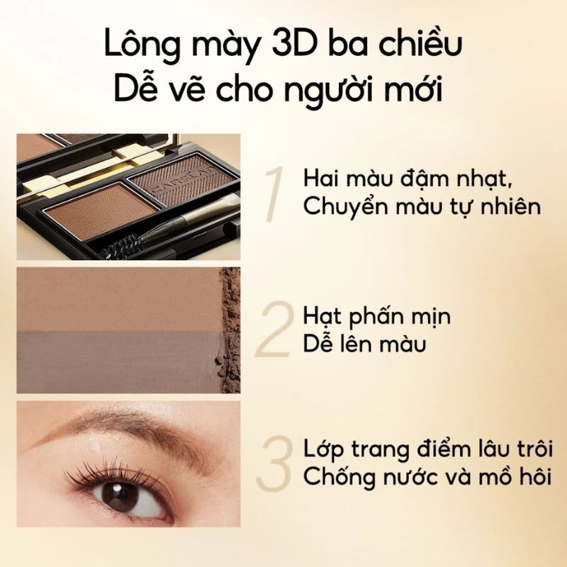 Phấn Bột Kẻ Mày CARSLAN Double Effect