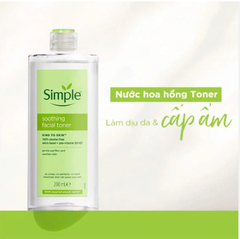 [Mẫu Mới] Toner Nước Hoa Hồng Simple Soothing Facial Skind To Skin Dành Cho Da Nhạy Cảm 200ml