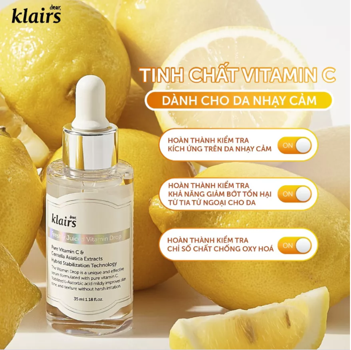 Serum Dưỡng Ẩm Trắng Da Klairs Rich Moist Soothing / Freshly Jucied Vitamin Drop 35ml - 80ml