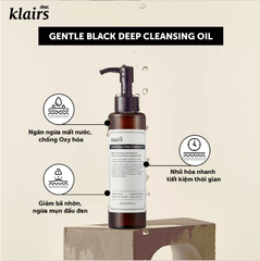 Dầu Tẩy Trang Và Dưỡng Ẩm Klairs Gentle Black Deep Cleansing Oil 150ml
