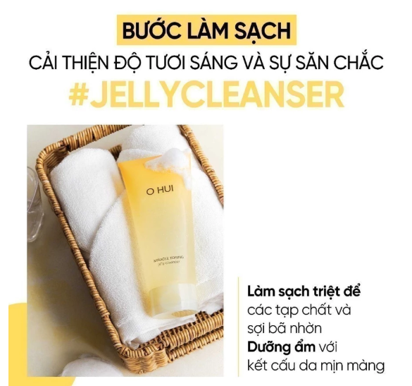 [ Tem LG ] Sữa Rửa Mặt Gel Ohui Miracle Toning Jelly Cleanser 180ml
