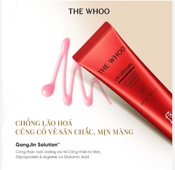 [ Tem LG ] Set Kem Chống Nắng The Whoo UV Ultimate Red Vitamin Sunscreen SPF 50+ PA++++ (3 món)