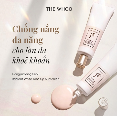 [ Tem LG ] Kem Chống Nắng Cải Thiện The History of Whoo Gongjinhyang Anti-Wrinkle UV Protective / Radiant White Tone Up Suncream SPF50+/PA++++
