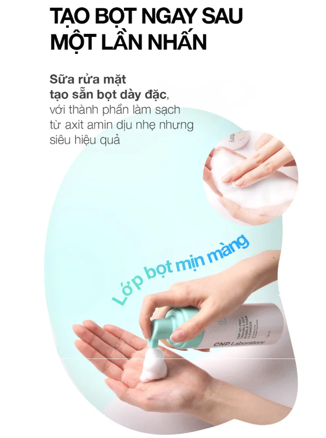 [TEM LG] Sữa Rửa Mặt CNP Ac-Pro Bubble Foam Cleanser 150ml Cho Da Mụn Nhạy Cảm Làm Sạch Sâu Bã Nhờn