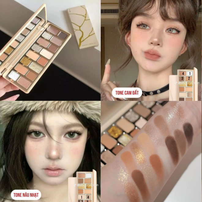 Bảng Phấn Mắt 16 Ô Qianyan Cheeryep True Colors Starring 14.5g