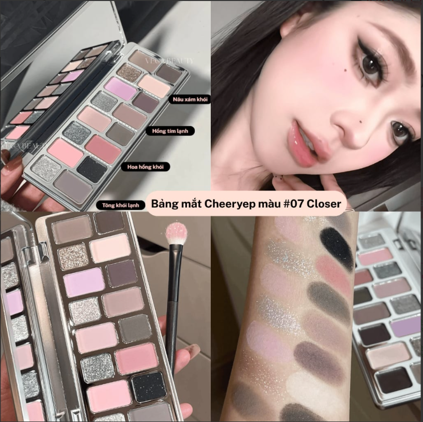Bảng Phấn Mắt 16 Ô Qianyan Cheeryep True Colors Starring 14.5g