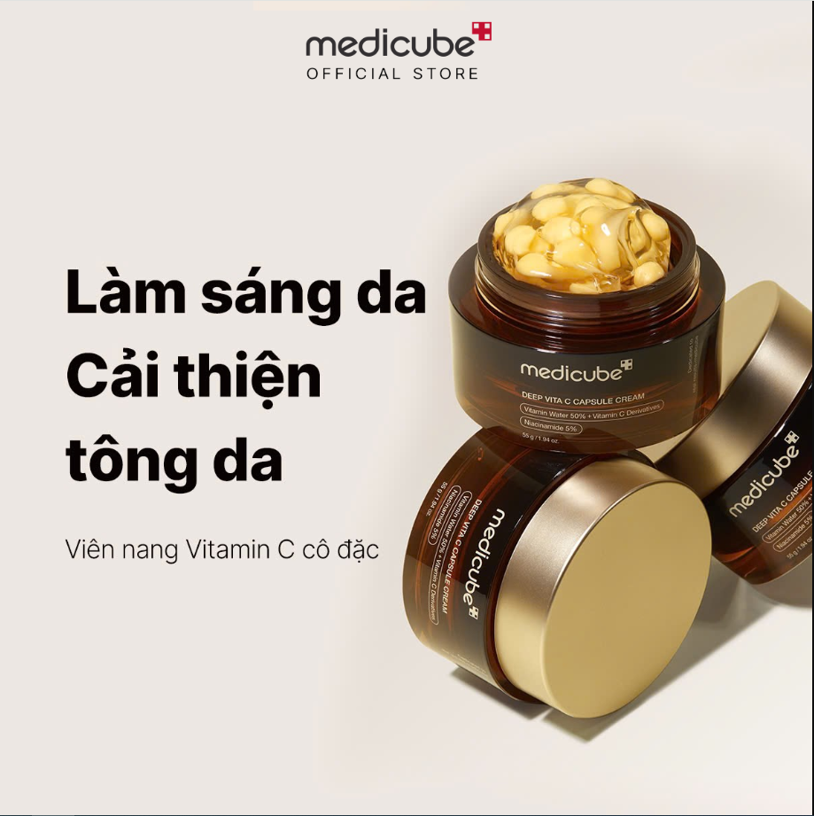 Kem Dưỡng Viên Nang Mờ Thâm, Sáng Da Medicube Deep Vita C Capsule Cream 55g