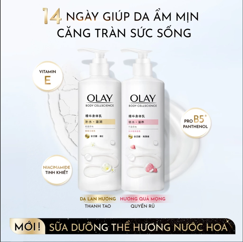 [NEW] Sữa Dưỡng Thể Trắng Da Toàn Thân Olay Body Cellscience B3 + Vitamin C - Hàng CTY