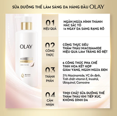 [NEW] Sữa Dưỡng Thể Trắng Da Toàn Thân Olay Body Cellscience B3 + Vitamin C - Hàng CTY