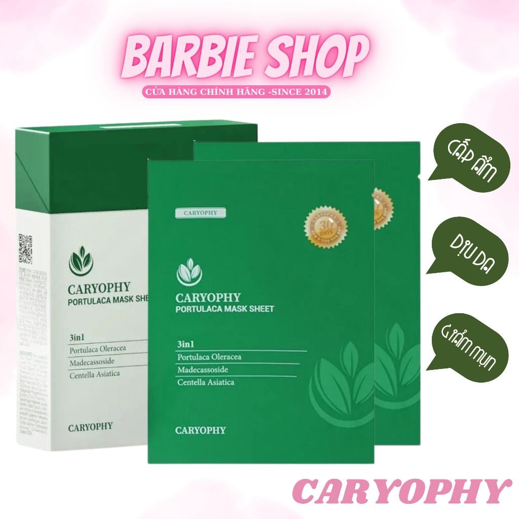 Mặt Nạ Giảm Mụn Caryophy Portulaca Mask Sheet 3in1 22g