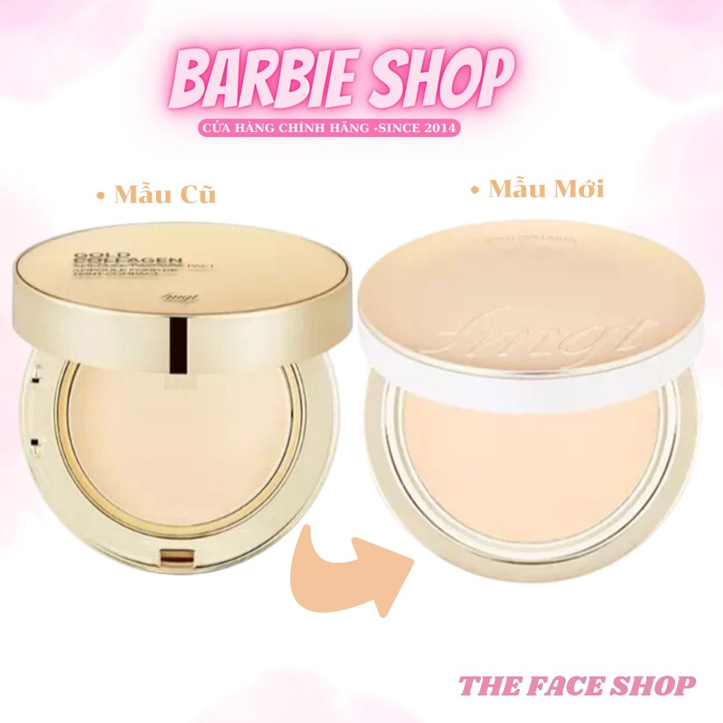 Phấn Phủ Nén The Face Shop Gold Collagen Ampoule Two Way Pact 9,5g