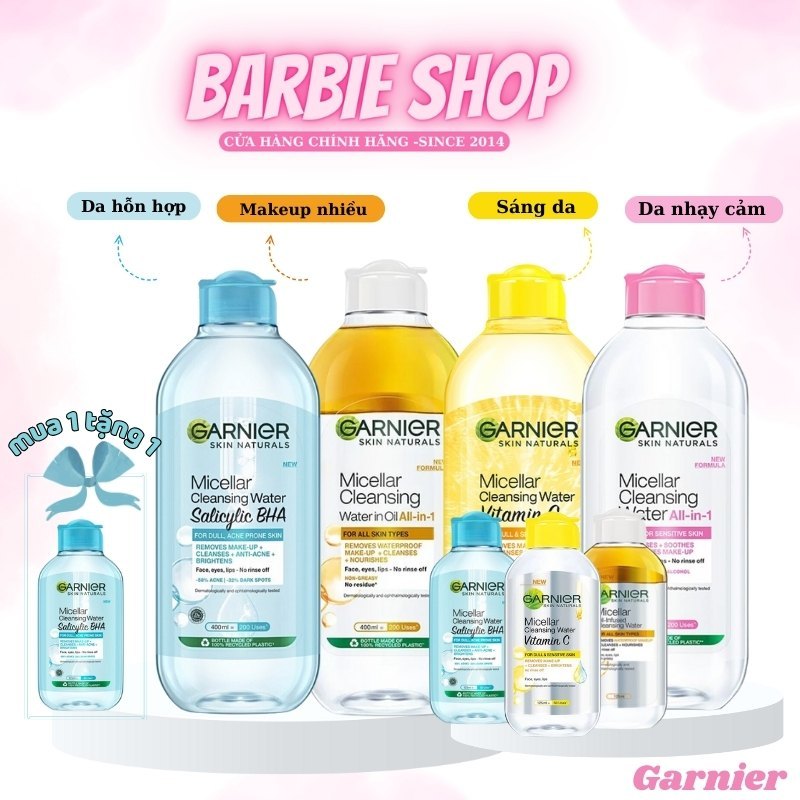 [Đủ Màu] Nước Tẩy Trang Garnier Micellar Cleasing Water 50ml - 125ml - 400ml