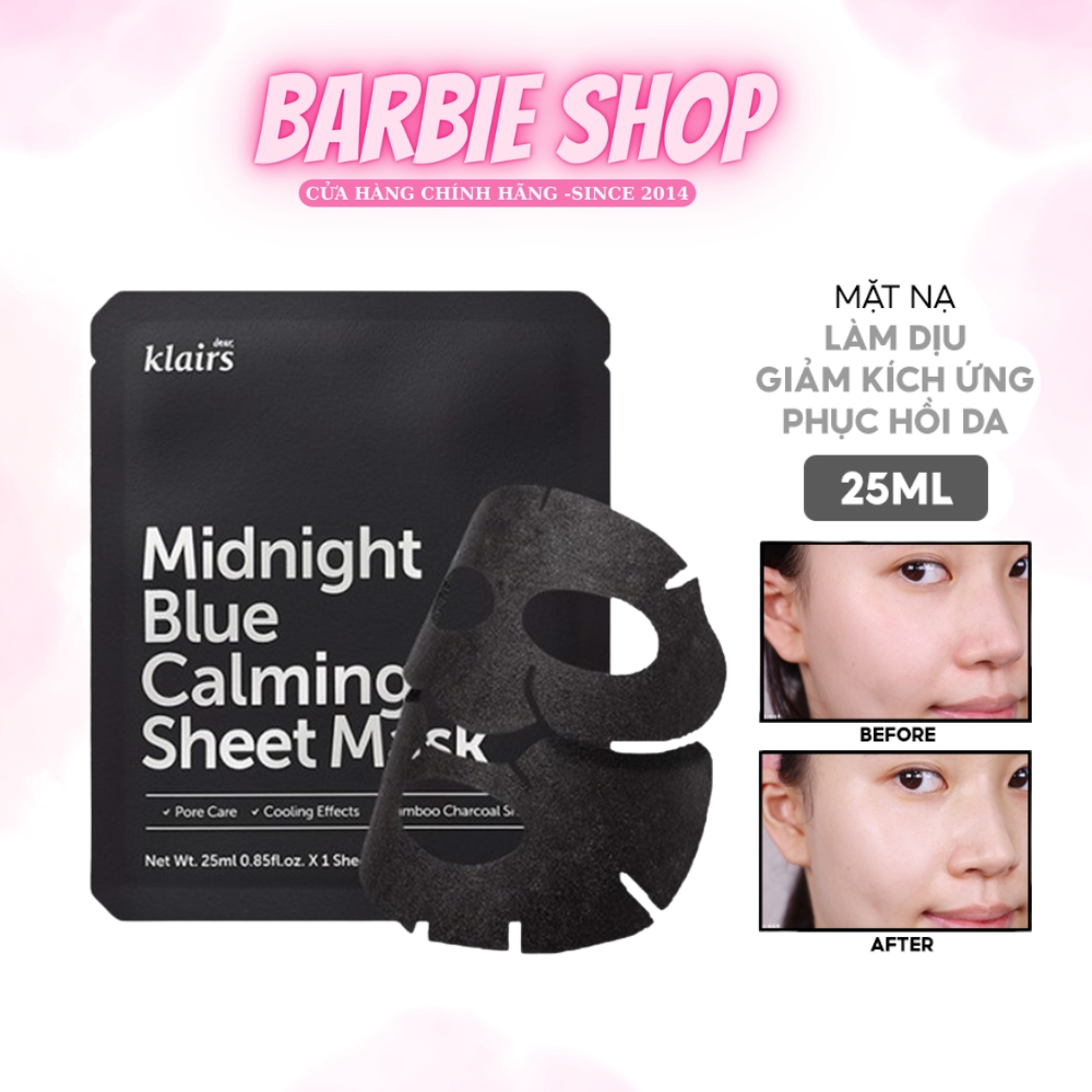 Mặt Nạ Klairs Rich Moist Soothing Tencel / Midnight Blue Calming Sheet Mask 25ml