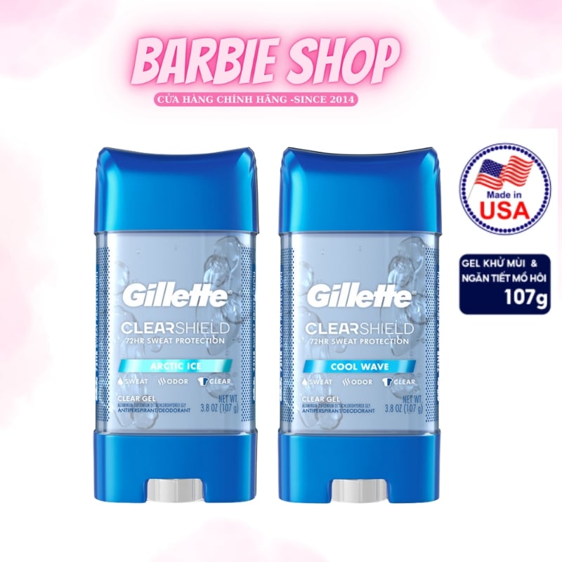 Khử Mùi Dạng Gel Gillette Clear Shield 72HR Giảm Mồ Hôi 107g