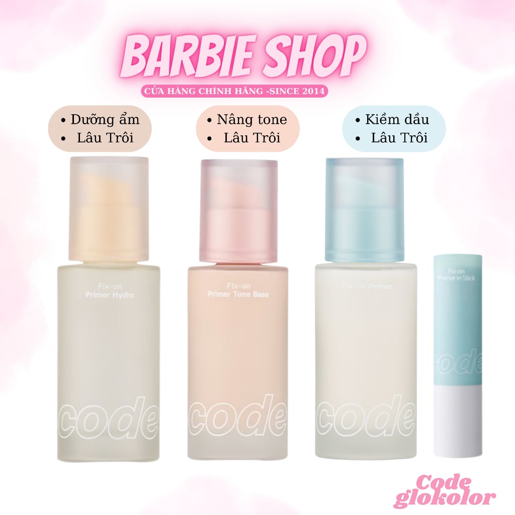 [ Tem LG ] Kem Lót Code Glokolor Kiềm Dầu, Nâng Tông Da Fix-On Primer 30ml